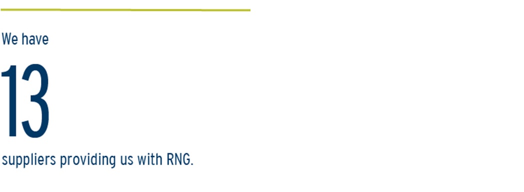 We have 13 suppliers providing us with RNG