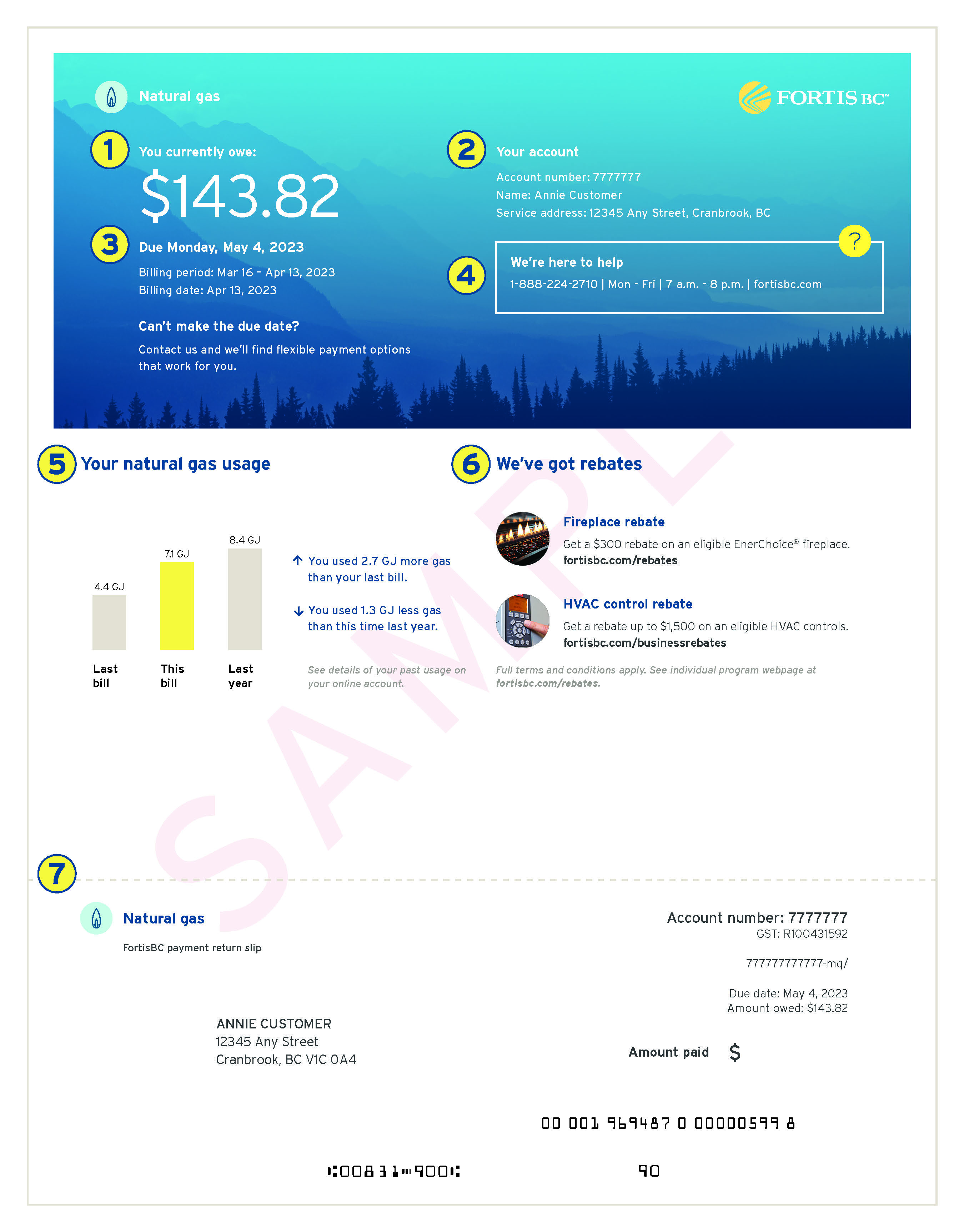 Customer Choice Example Bill