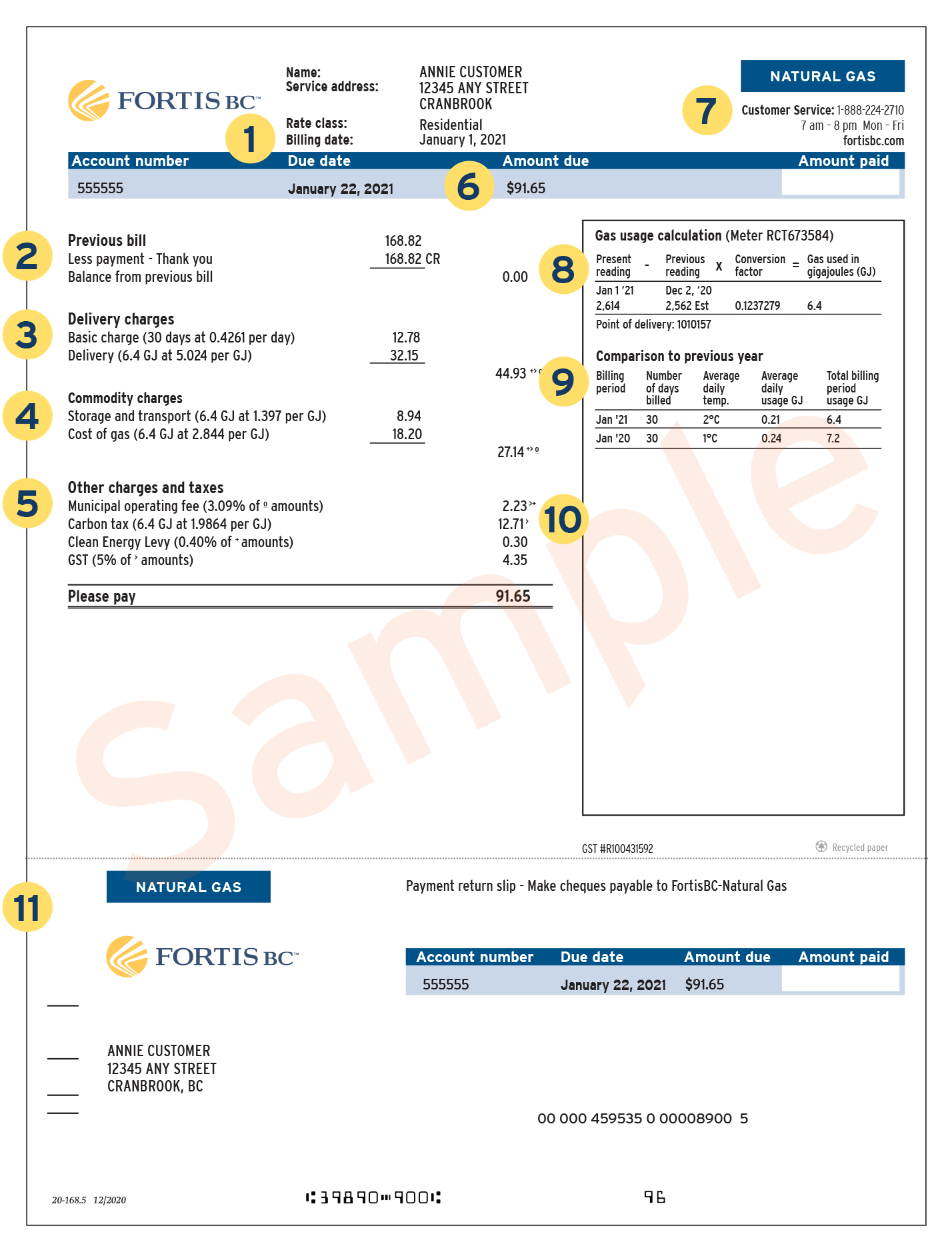 Gas Bill Template Free