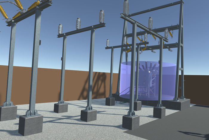 Virtual reality display of electric substation
