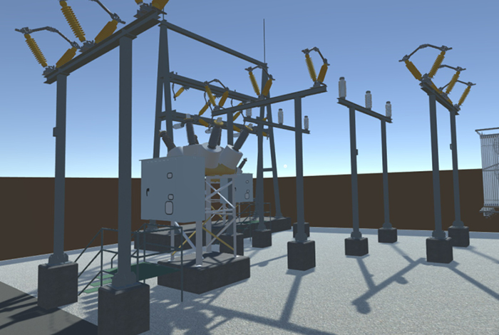 Virtual reality display of electric substation