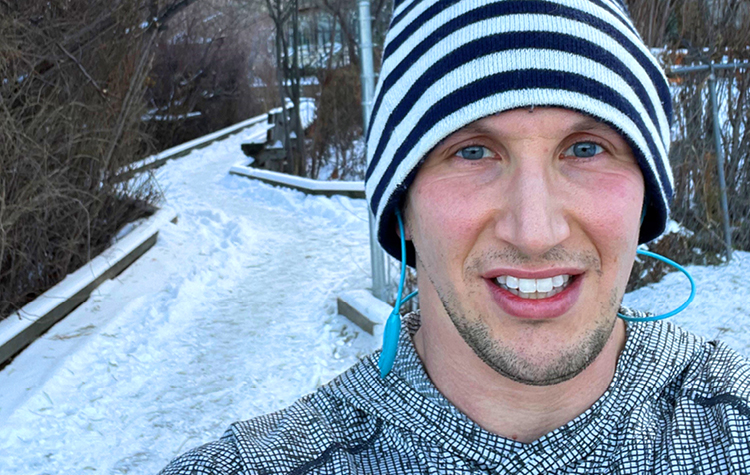 Jeremy Dresner, self shot photo in the snow