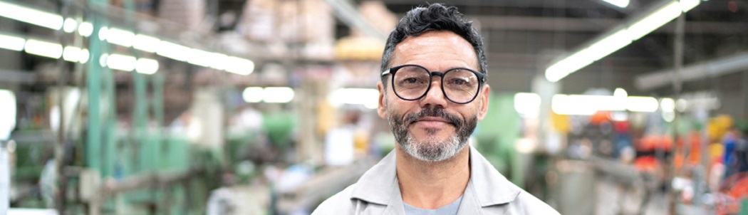 man in industrial setting