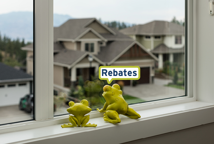 FortisBC rebates frogs sitting on window