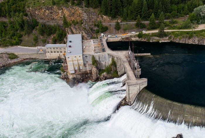 Lower Bonnington Dam aerial shot