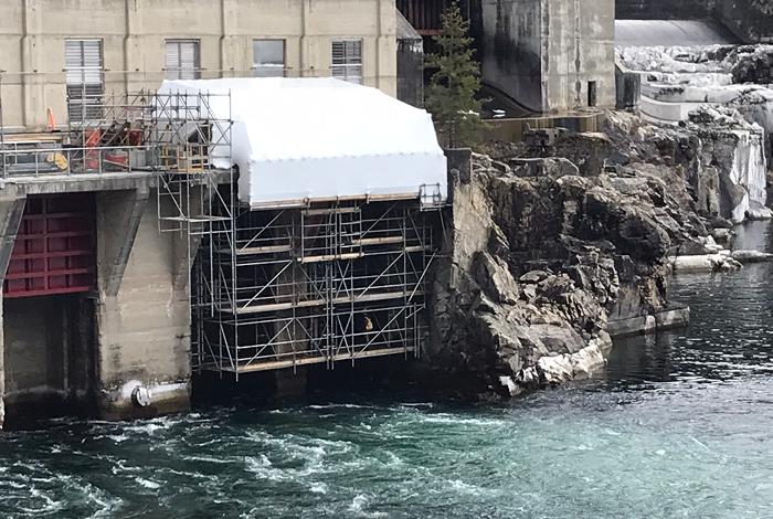 Lower Bonnington Dam restoration work