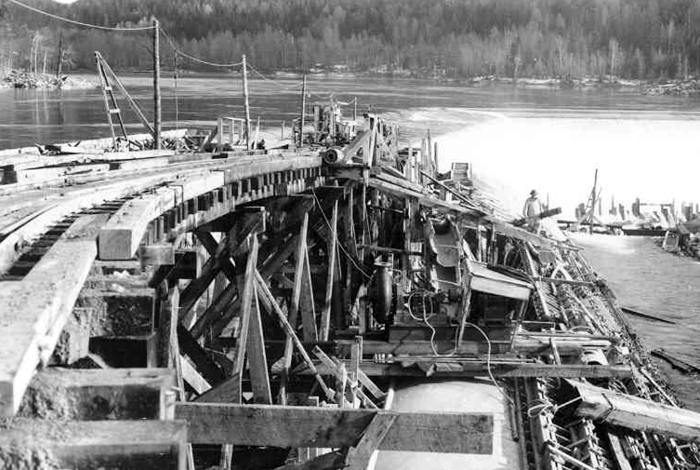 Dam during the expansion or rebuilding phase.