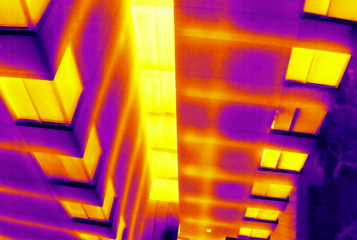 Thermal image capture of the Pendrellis building in Vancouver