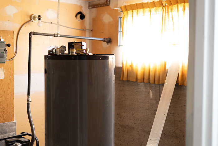 A hot water storage tank water heater at Viscount Villa in Kamloops