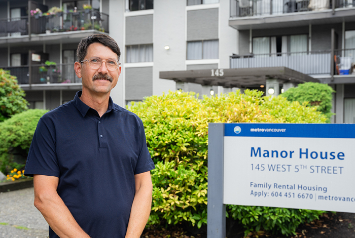 Ross Arbo, Housing Technician, Metro Vancouver Housing, at Manor House in North Vancouver