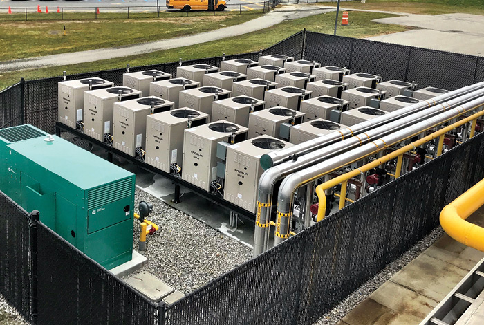 Rooftop units on a commercial building