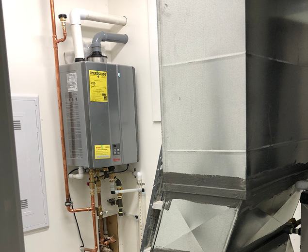 The builder also wanted to use gas heating equipment.