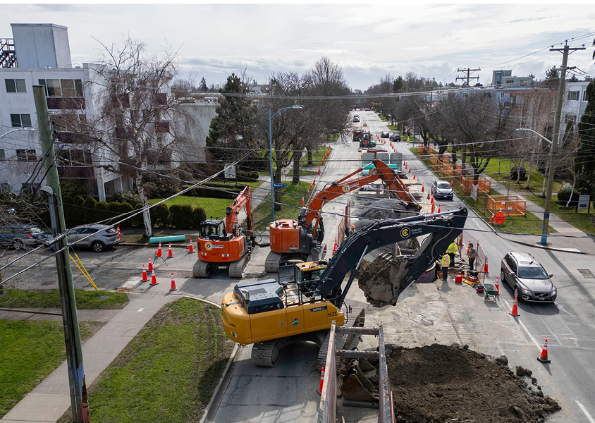 Construction being done on a road.