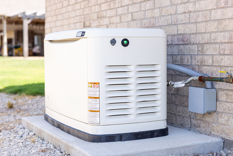 26-064-3-backup-power-blog-inline-b-press A white generator on the side of a building.
