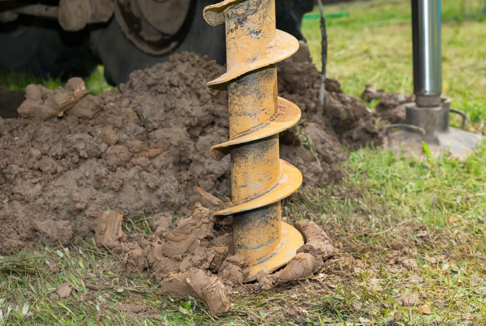 Heavy duty machine digging into the dirt.