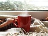 Coffee mug by window