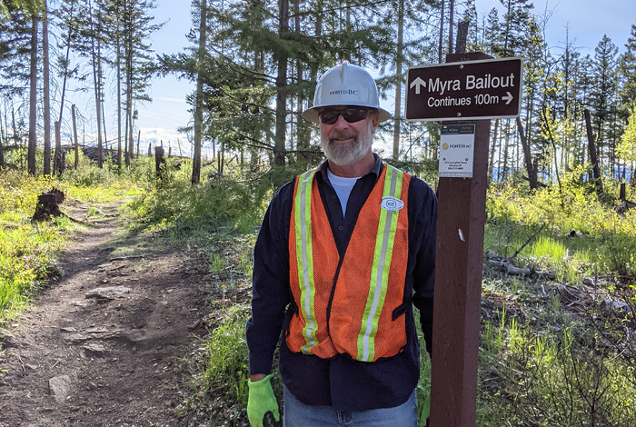 Brad Wright, recently retired FortisBC safety and environment manager, volunteers his time to help maintain the extensive trail network on Kelowna’s southern slopes.