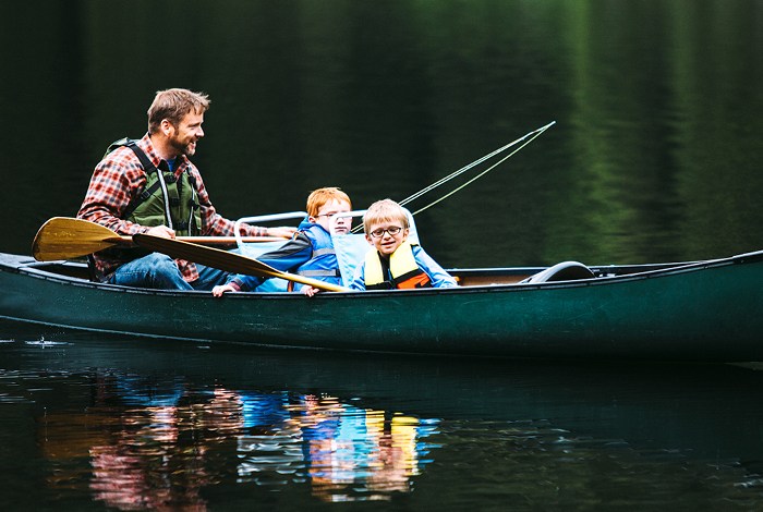 Fishing in a boat