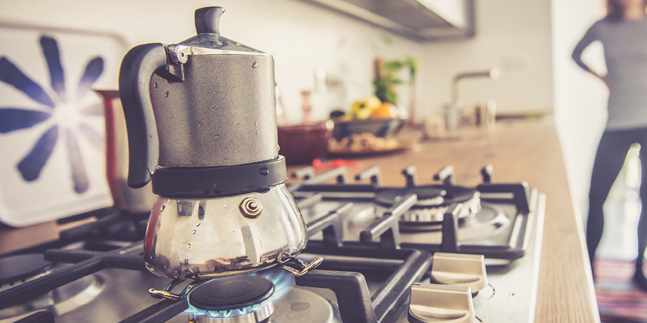 5-fresh-activities-to-do-while-you-are-staying-at-home-during-COVID-19-mokapot Moka Pot on the stove