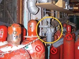 Items stored around a gas meter make it difficult to access and are likely to cause damage.