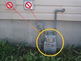 Vents and other building openings should not be placed too close to a gas meter.