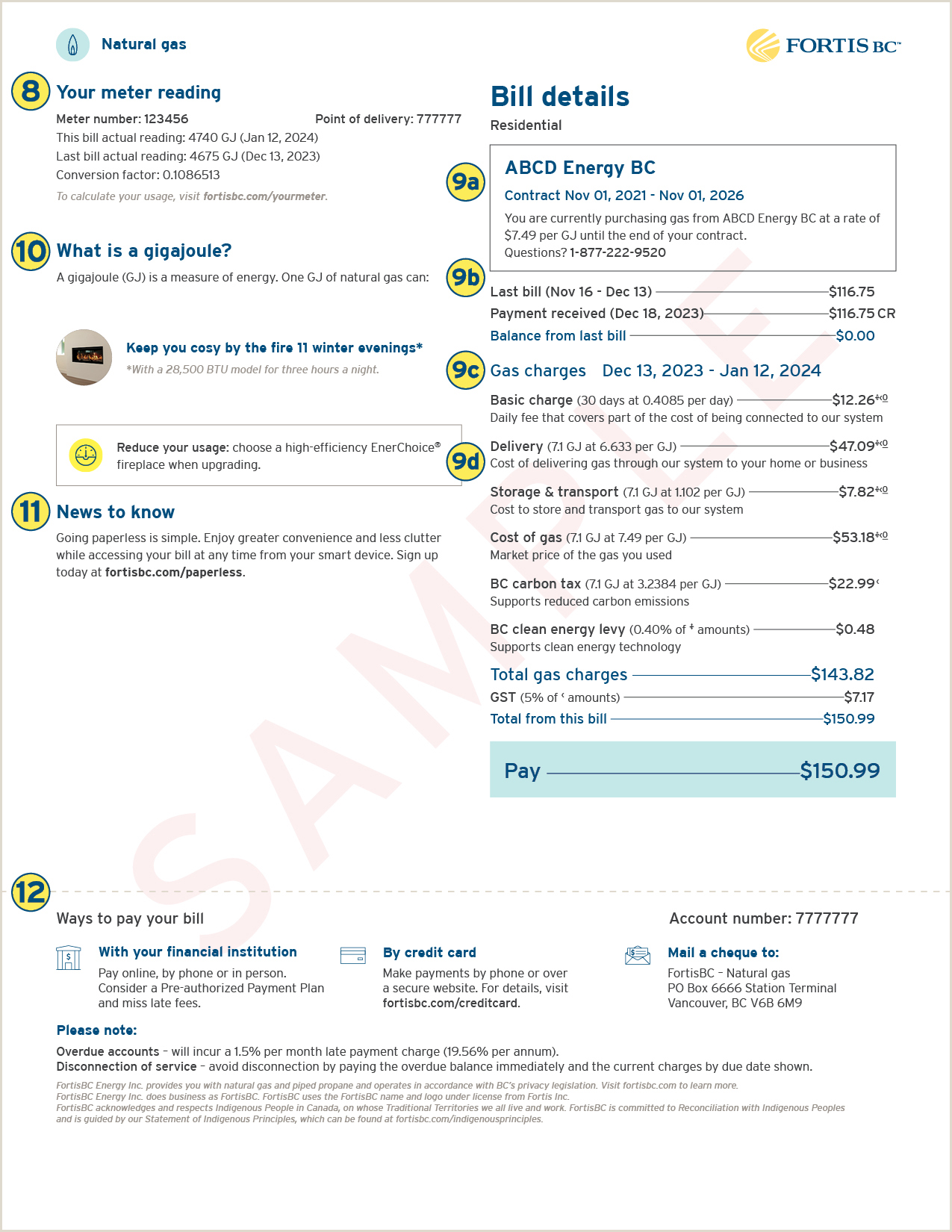 Customer choice sample bill page 2