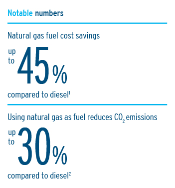 Natural gas cost savings